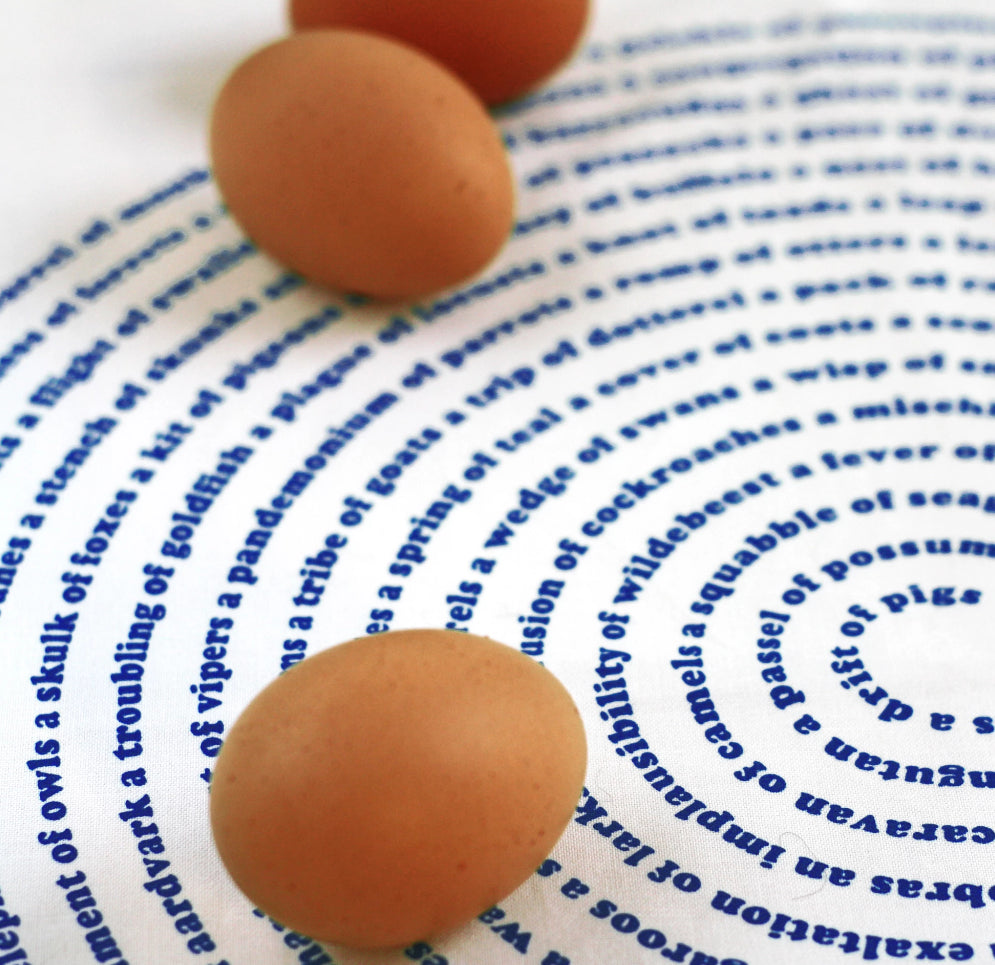 Animal Collective Nouns Flour Sack Kitchen Towel by Xenotees