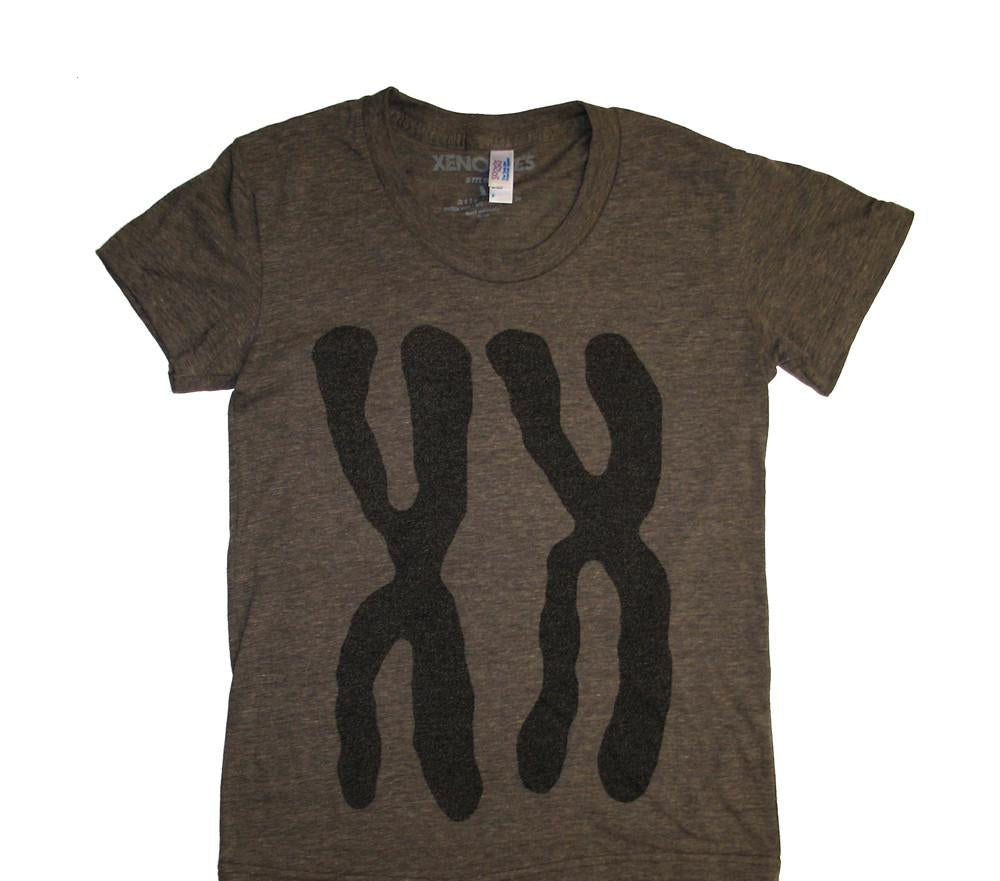 Womens XX Chromosomes Track T-shirt by Xenotees