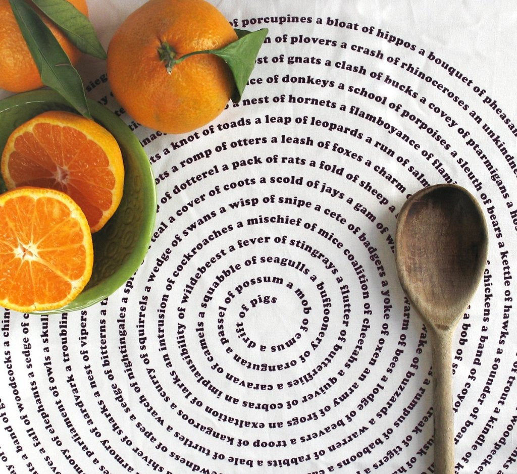 Animal Collective Nouns Kitchen Tea Towel Tea Towels Xenotees