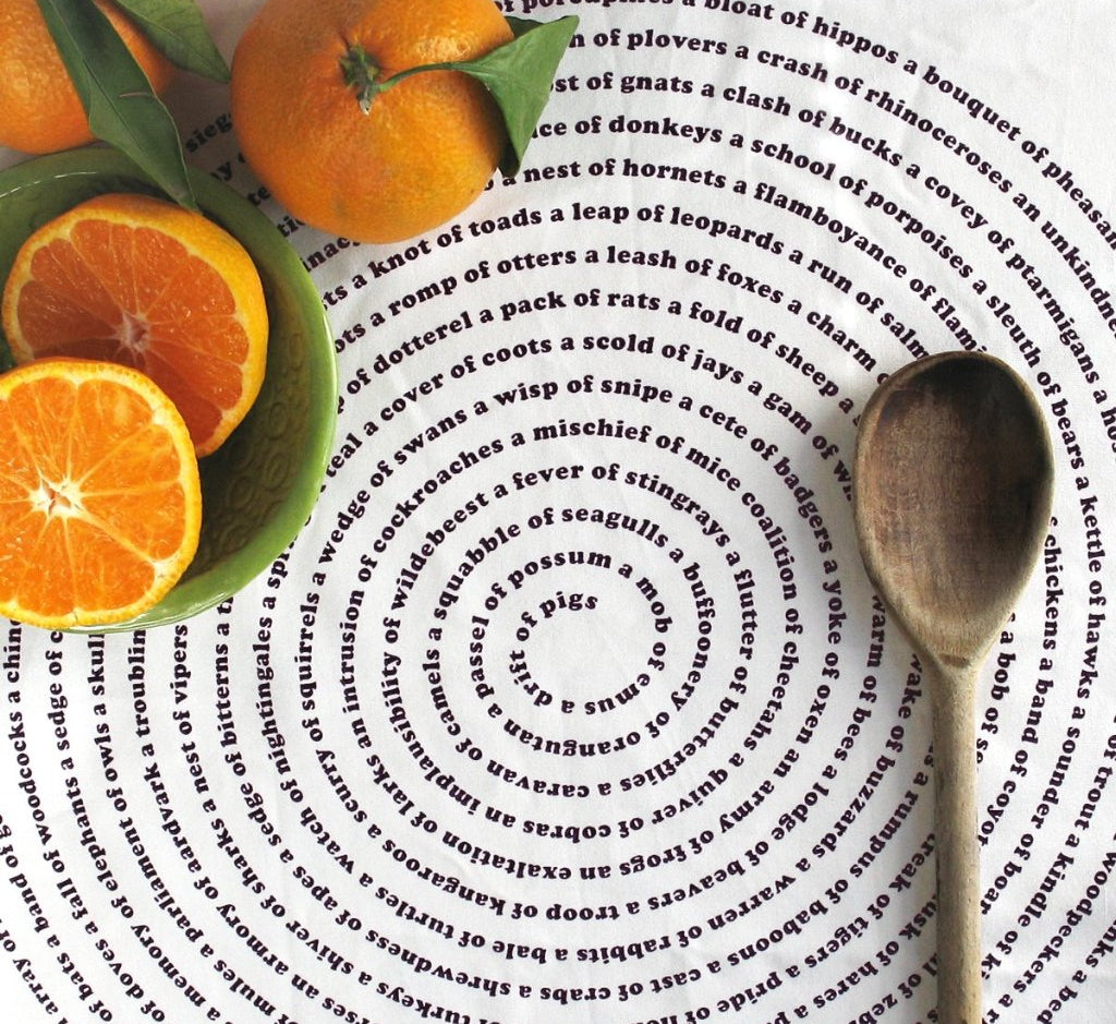 Animal Collective Nouns Kitchen Tea Towel Tea Towels Xenotees