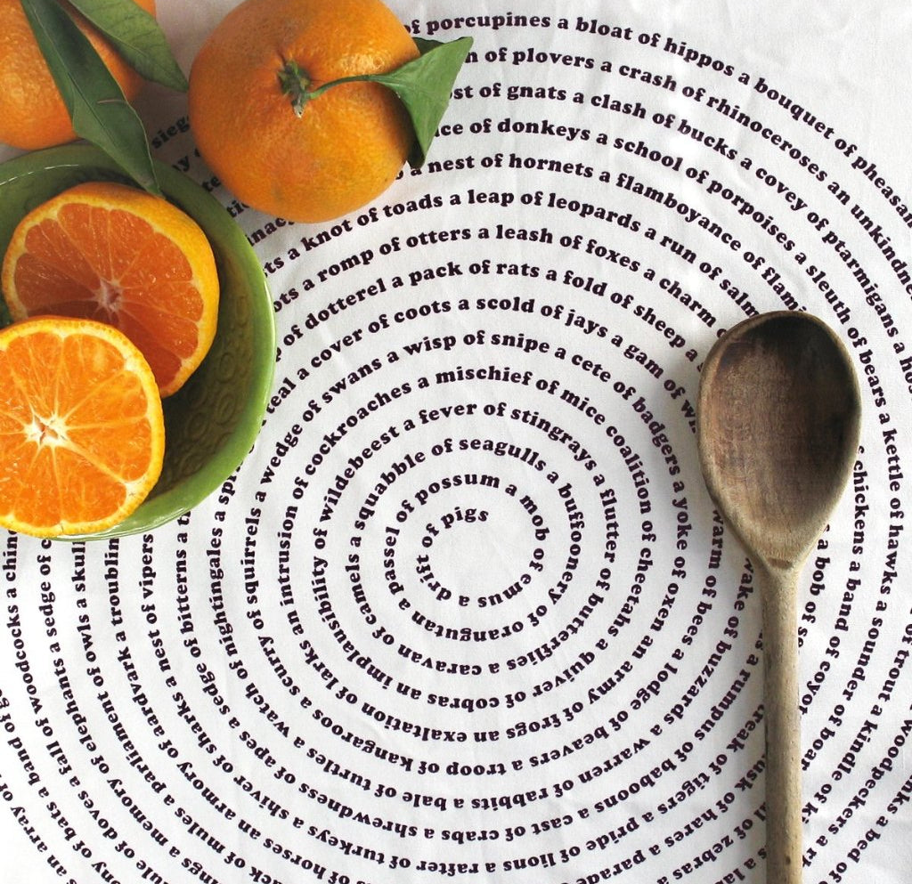 Animal Collective Nouns Kitchen Tea Towel Tea Towels Xenotees