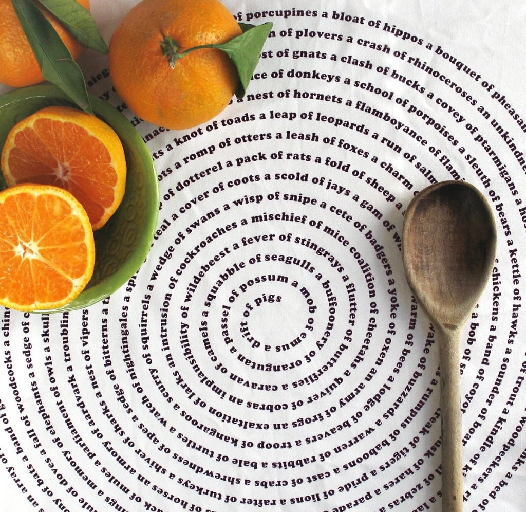 Animal Collective Nouns Kitchen Tea Towel Tea Towels Xenotees