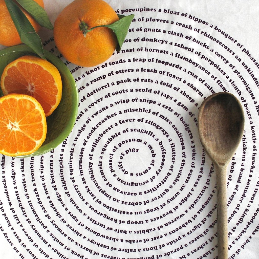 Animal Collective Nouns Kitchen Tea Towel Tea Towels Xenotees