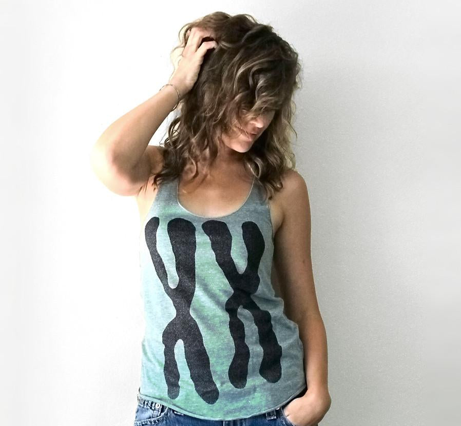 Womens XX Tank Top T-shirt in Mint Green by Xenotees
