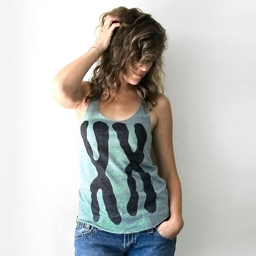 Womens XX Tank Top T-shirt in Mint Green by Xenotees