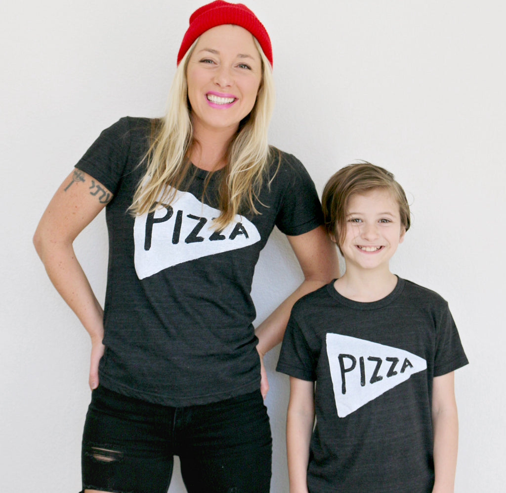 Mommy and Me Matching Pizza Shirts Womens Clothing Xenotees