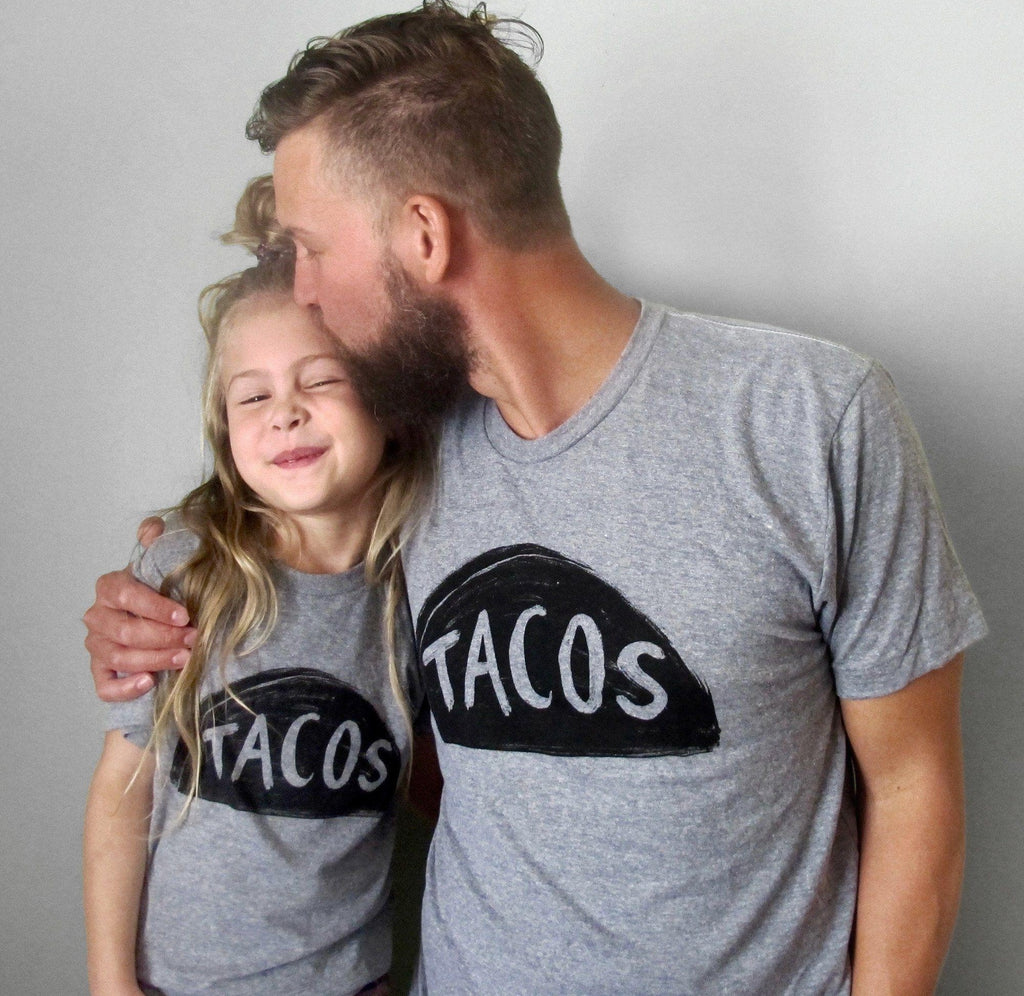 Special Edition: Father Son Daughter Matching Taco Tee Shirts - Indigo Blue Men Tshirts Xenotees