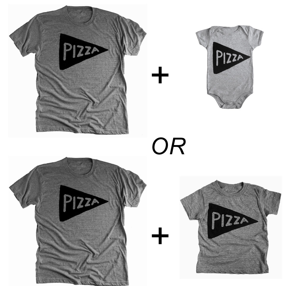Father Son Matching Pizza T-shirts Outfit Gift for Dad on Father's Day