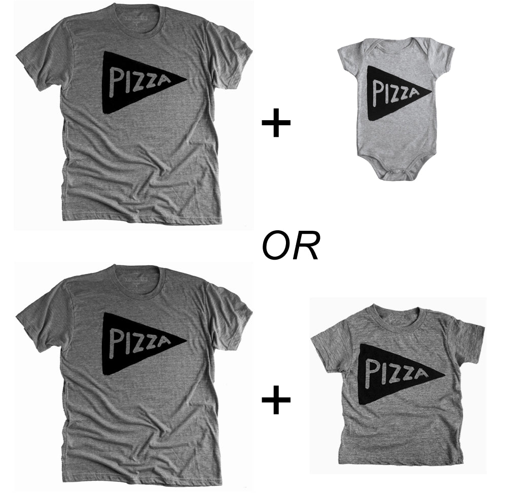 Father Daughter, Father and Son Family Matching Pizza Slice Graphic T Shirts Men Tshirts Xenotees