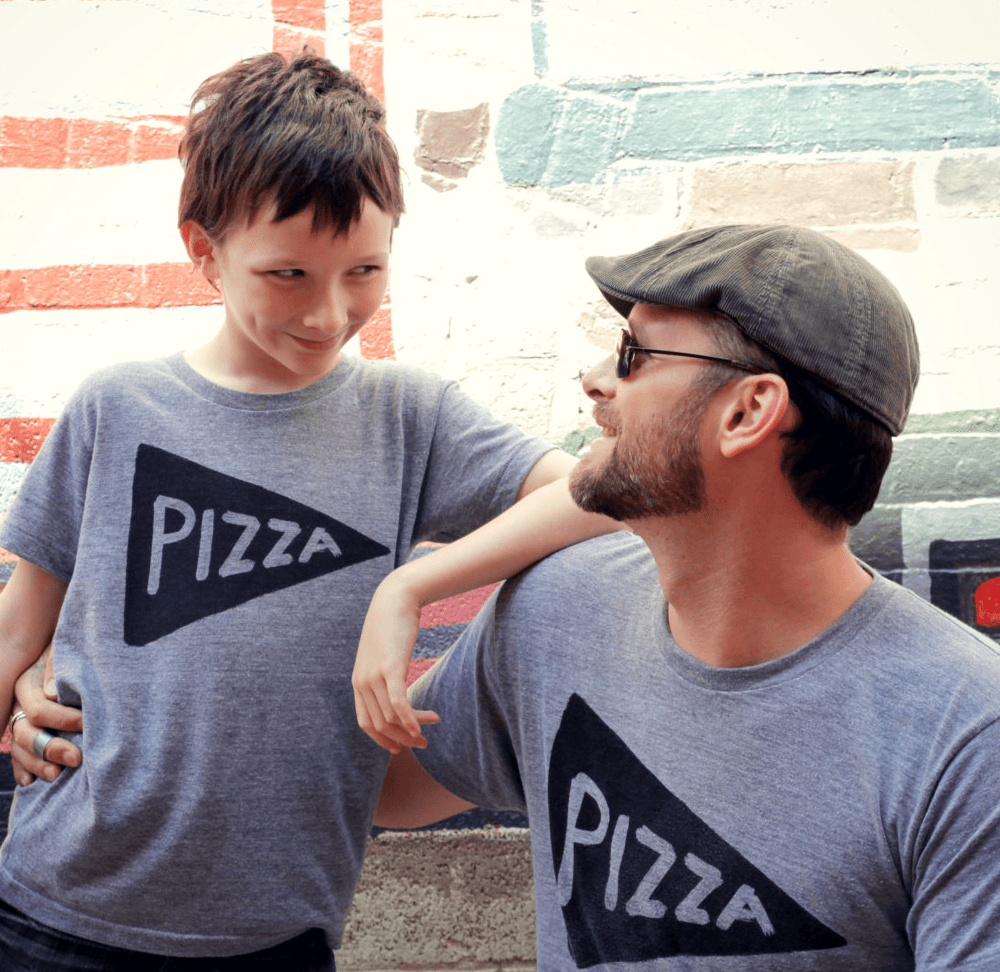 Father Child Matching Pizza Slice TShirts / Black Men Tshirts Xenotees