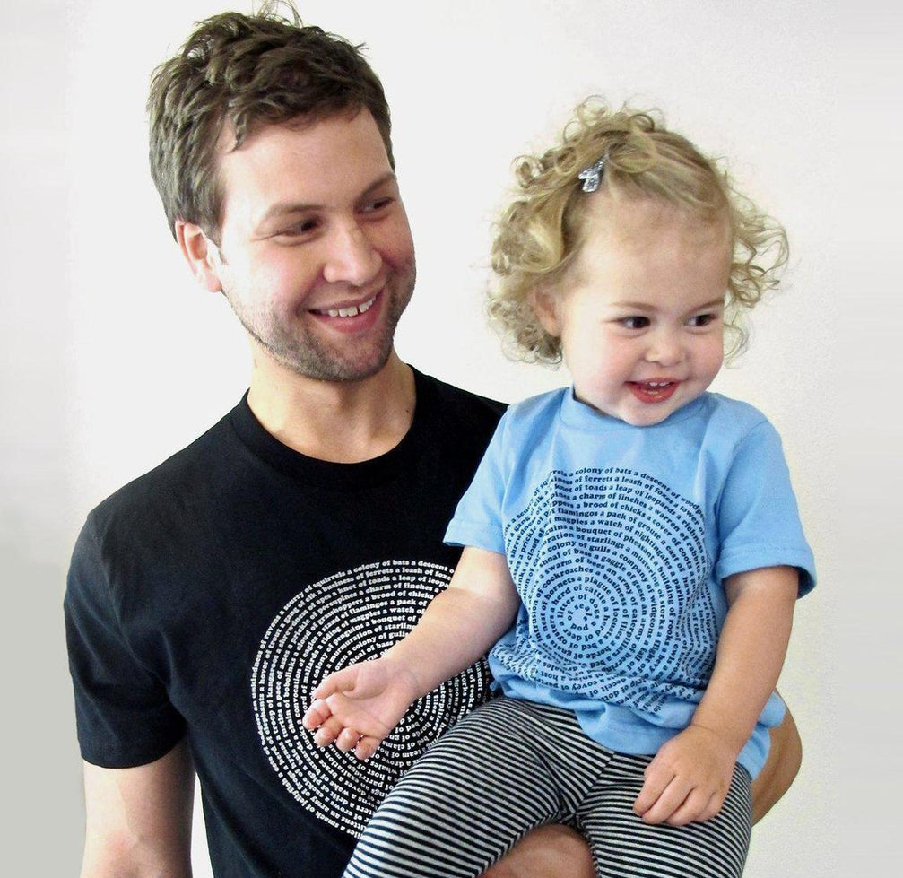 Father Son, Daughter (Matching Set) Collective Animal Nouns T Shirts by Xenotees