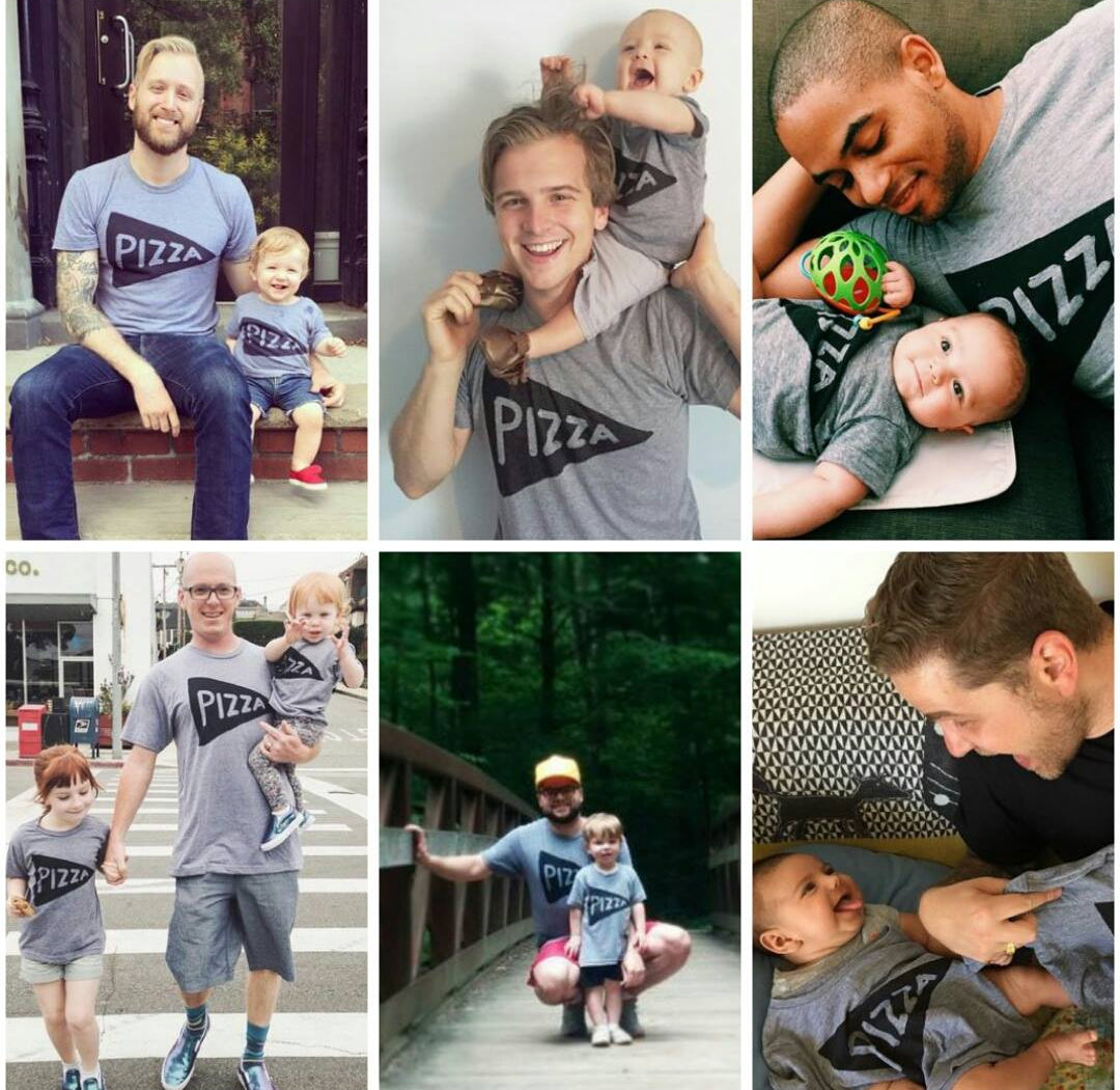 Father Daughter, Father and Son Family Matching Pizza Slice Graphic T Shirts Men Tshirts Xenotees