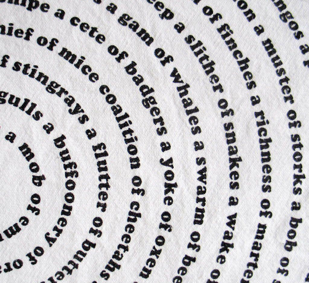 Animal Collective Nouns Kitchen Tea Towel Tea Towels Xenotees