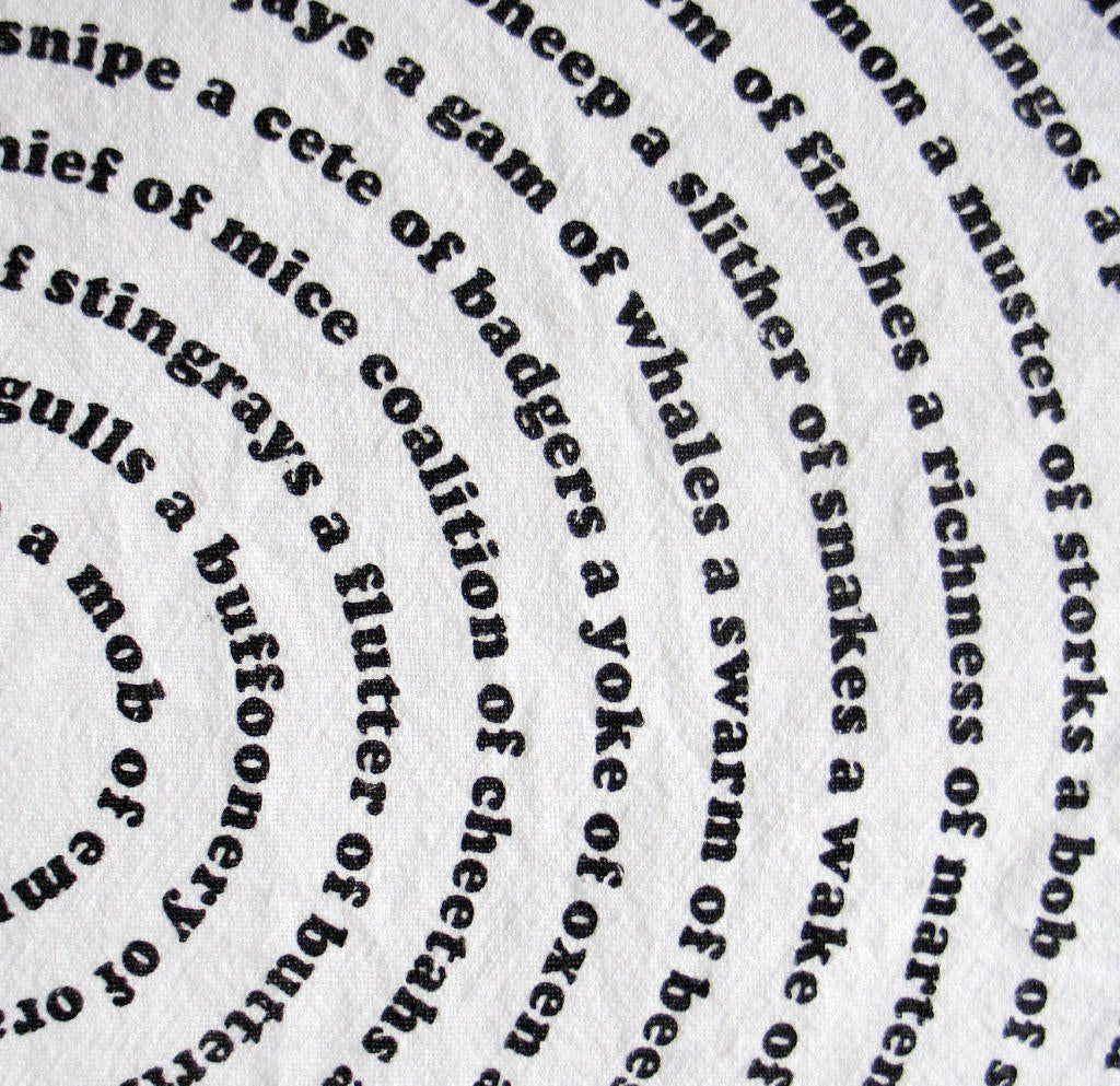 Animal Collective Nouns Flour Sack Kitchen Towel by Xenotees