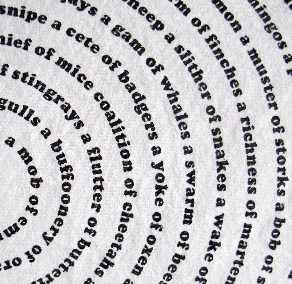 Animal Collective Nouns Flour Sack Kitchen Towel by Xenotees