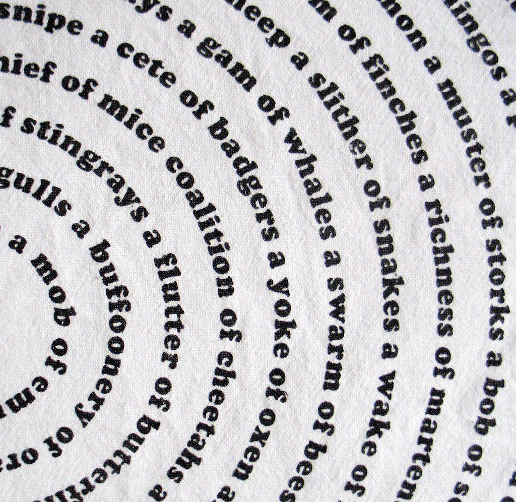 Animal Collective Nouns Kitchen Tea Towel Tea Towels Xenotees