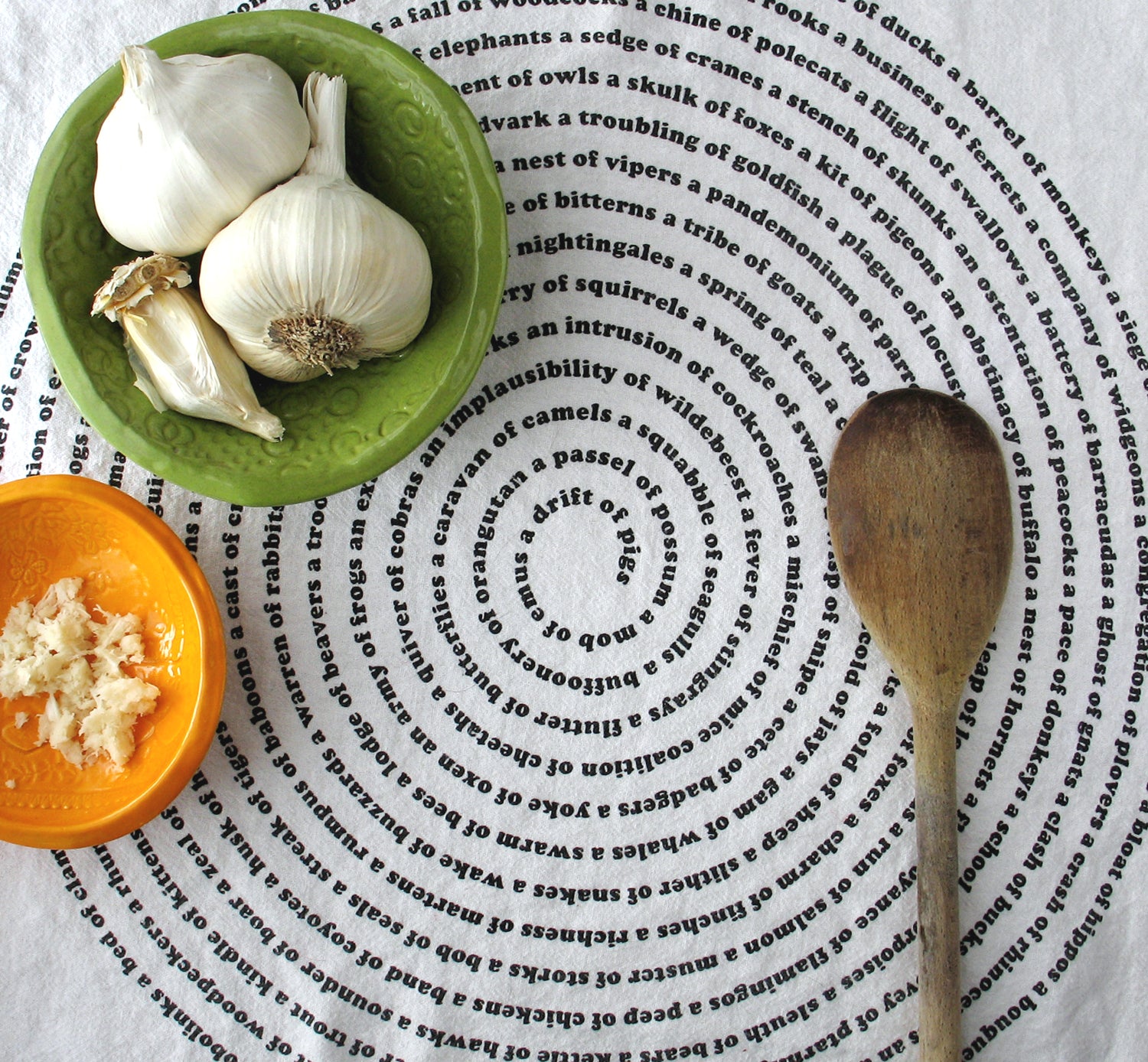 Animal Collective Nouns Flour Sack Kitchen Towel by Xenotees