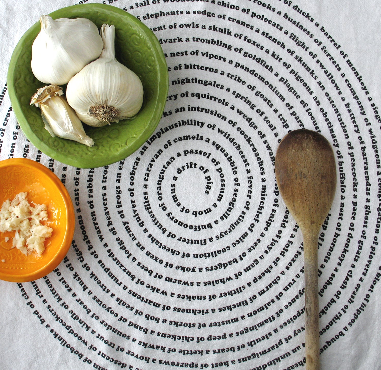 Animal Collective Nouns Flour Sack Kitchen Towel by Xenotees