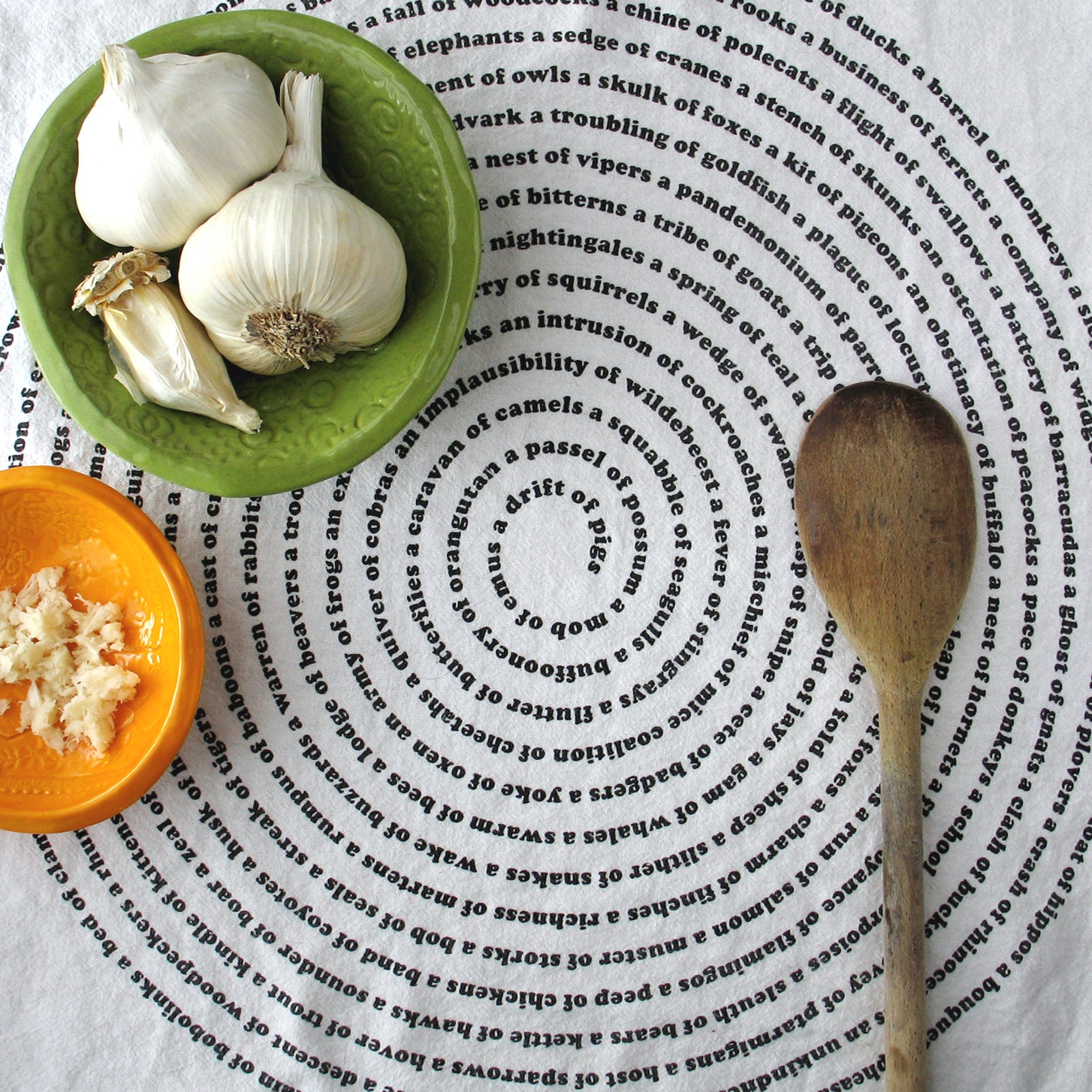 Animal Collective Nouns Flour Sack Kitchen Towel by Xenotees