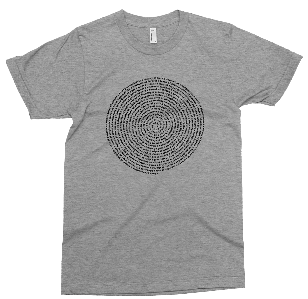 Funny Animal Collective Group Names Graphic Tee Shirt - Novelty Clothing for Book Lovers