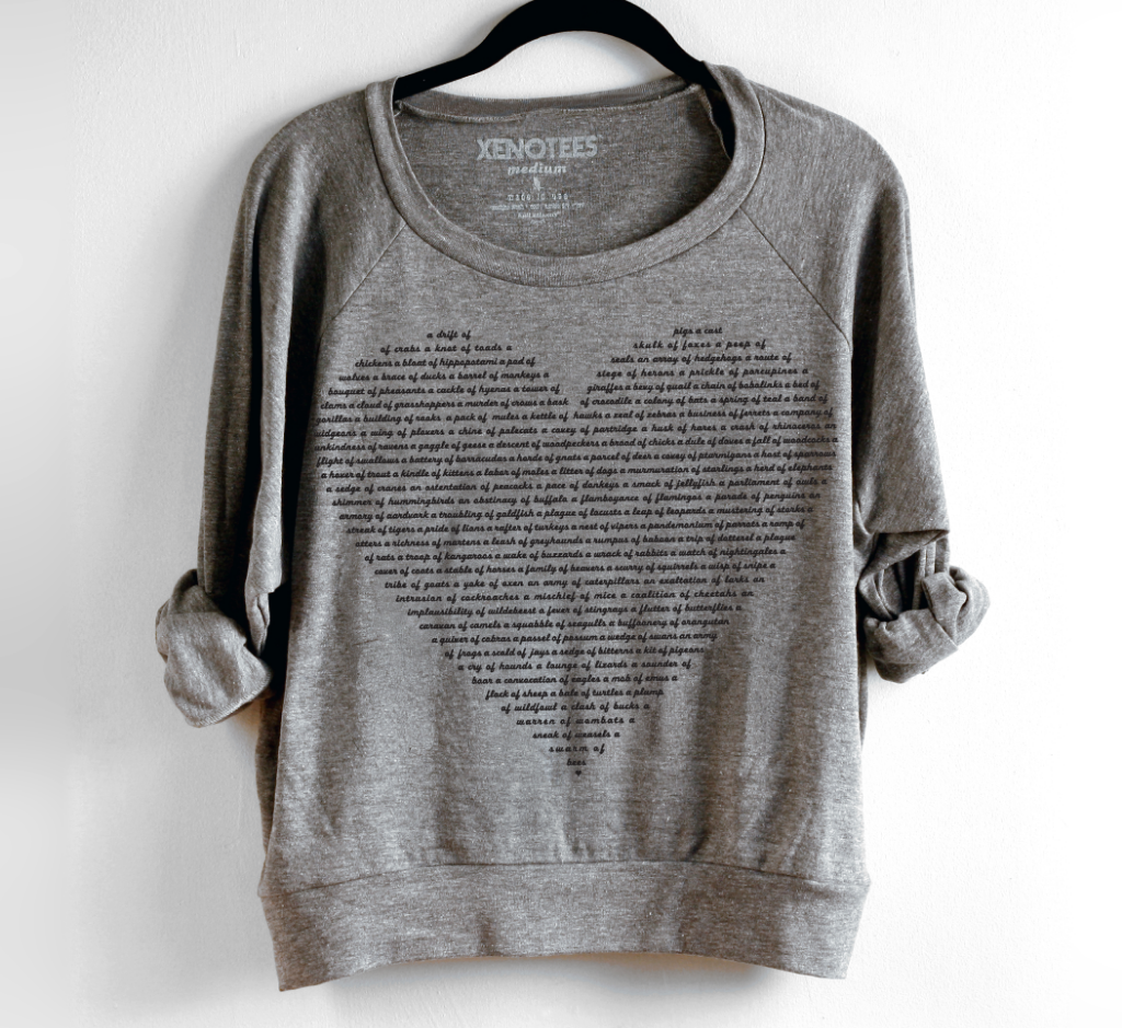 Womens Animal Collective Nouns Long Sleeve Shirt Womens Clothing Xenotees