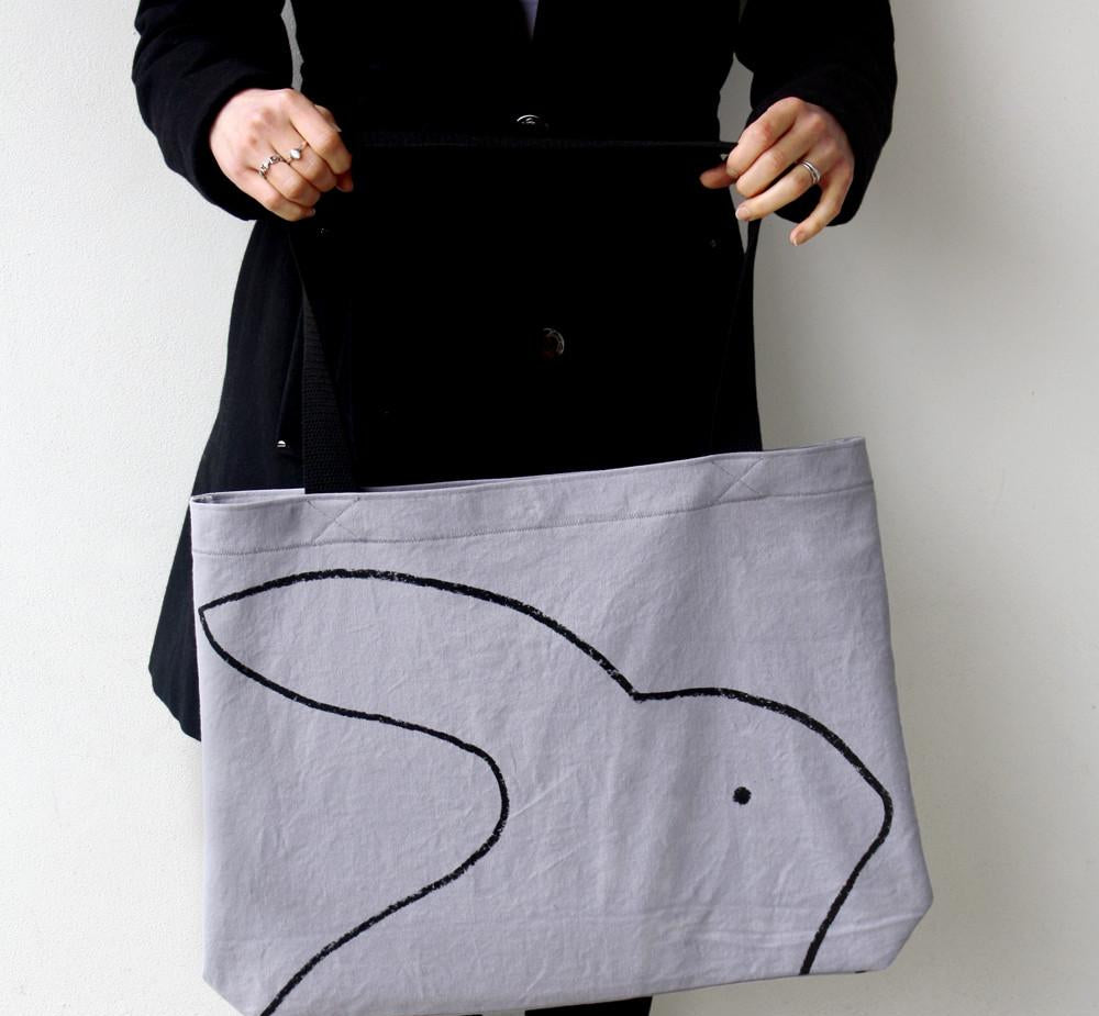 Over-sized Rabbit Tote Bag by Xenotees