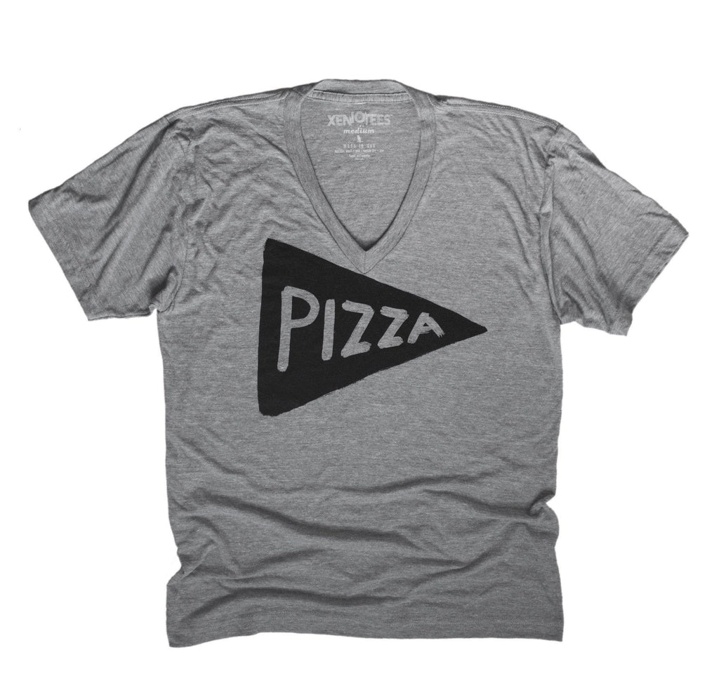 Unisex Vneck Pizza T-shirt by Xenotees