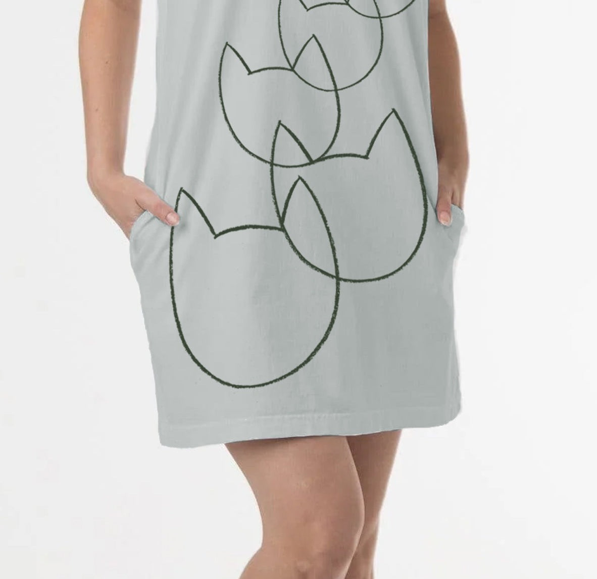 Multi-Cat Lady A-line Pocket Dress Dress Xenotees
