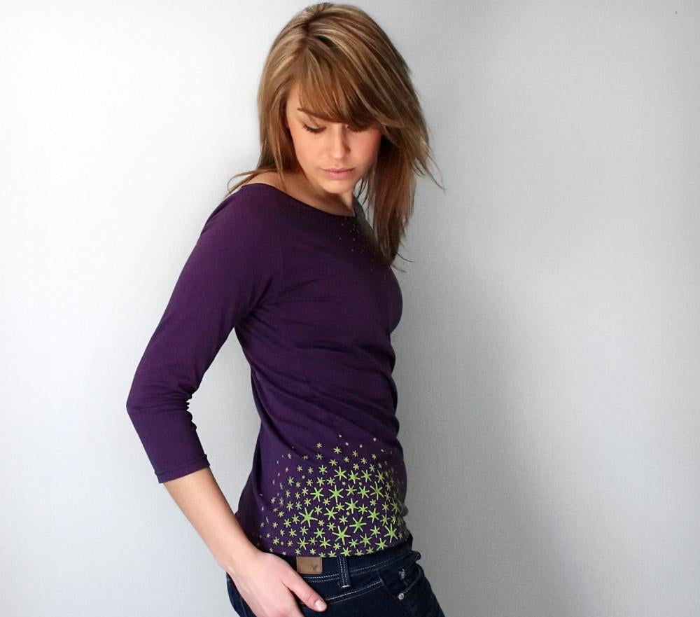 Star Moss Womens Boatneck Shirt by Xenotees