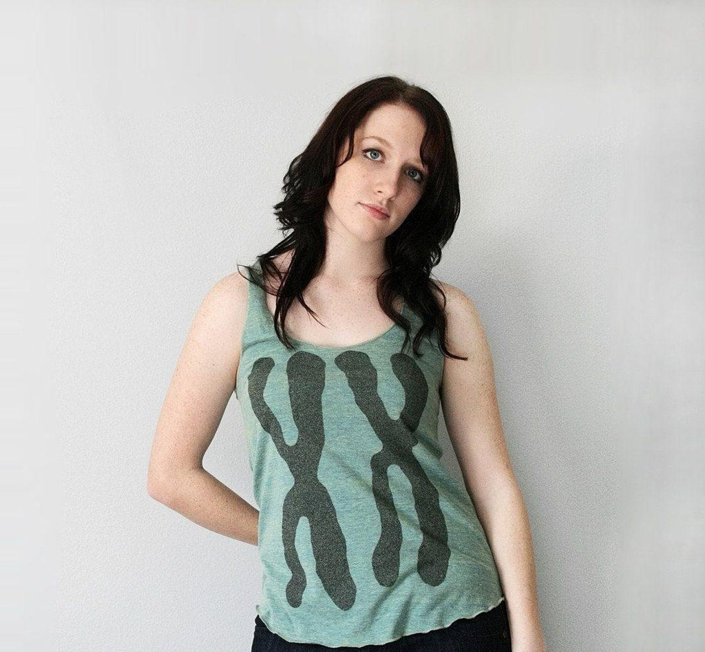 Womens XX Tank Top T-shirt in Mint Green by Xenotees
