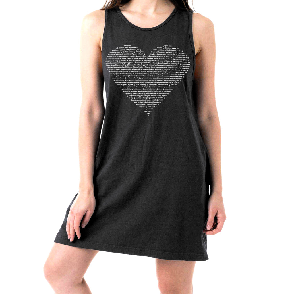 Ladies Animal Lover Tank T-shirt Dress With Pockets - Black Dress Xenotees
