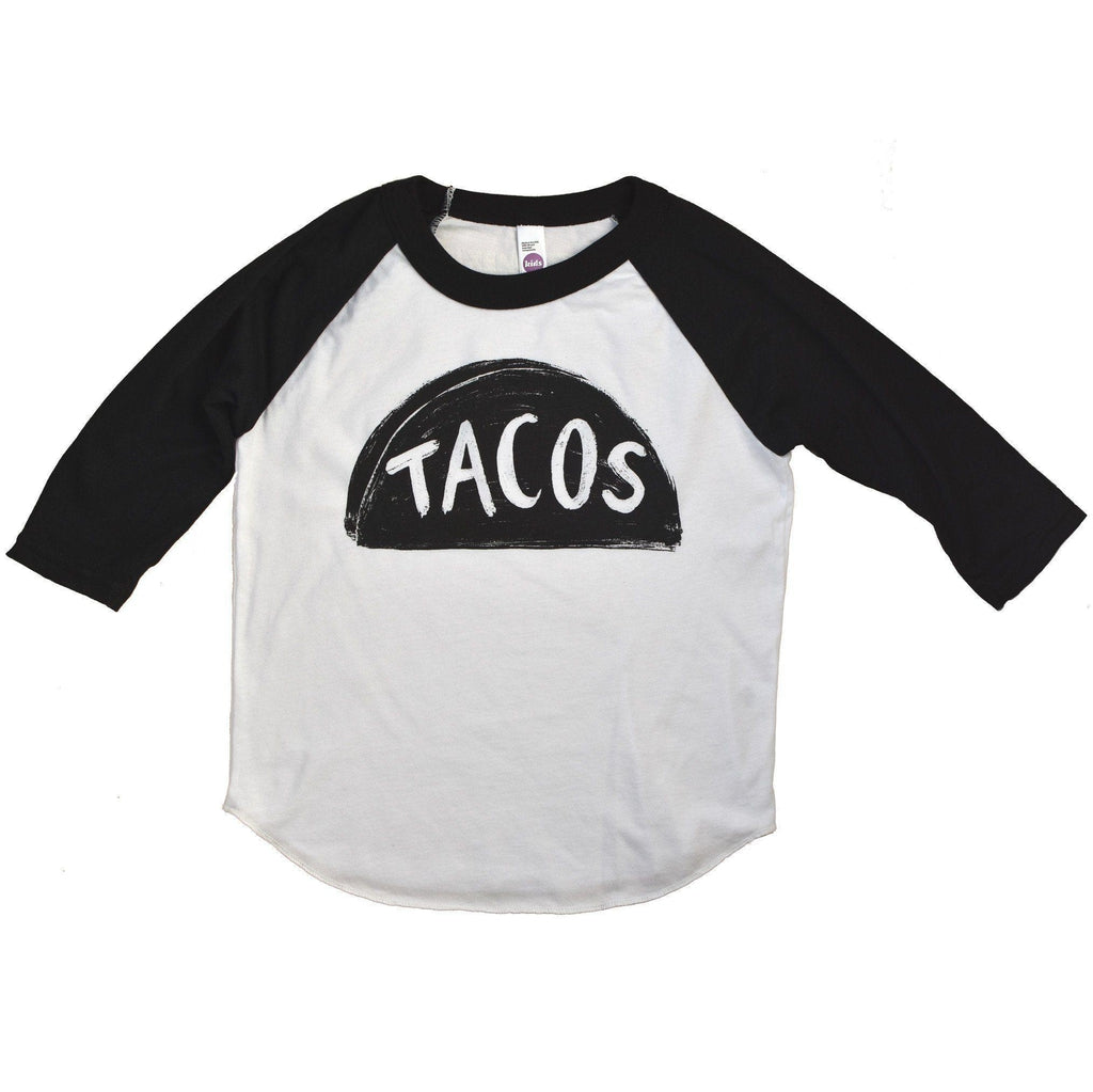 Childs TACO Graphic Baseball Jersey Tee Shirt - Cute Baby TACO T-shirt by Xenotees
