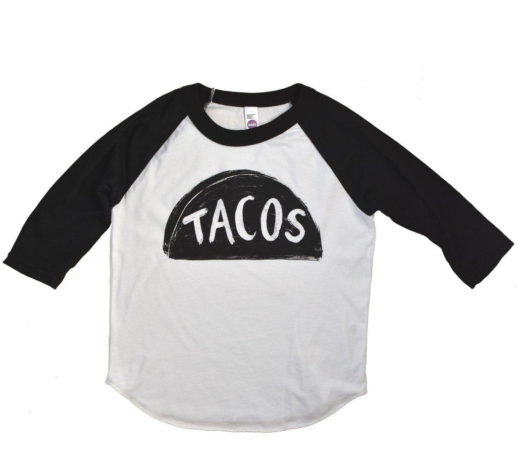 Childs TACO Graphic Baseball Jersey Tee Shirt - Cute Baby TACO T-shirt by Xenotees