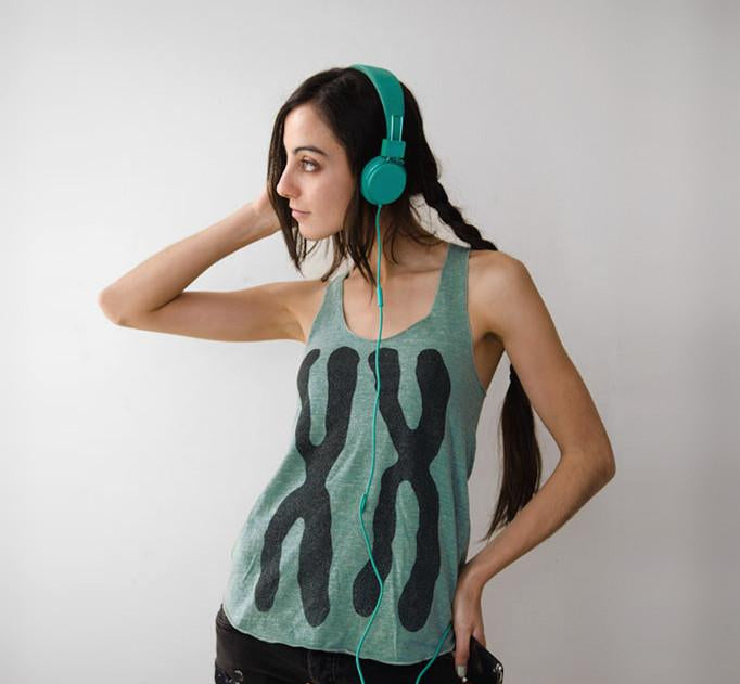 Womens XX Tank Top T-shirt in Mint Green by Xenotees