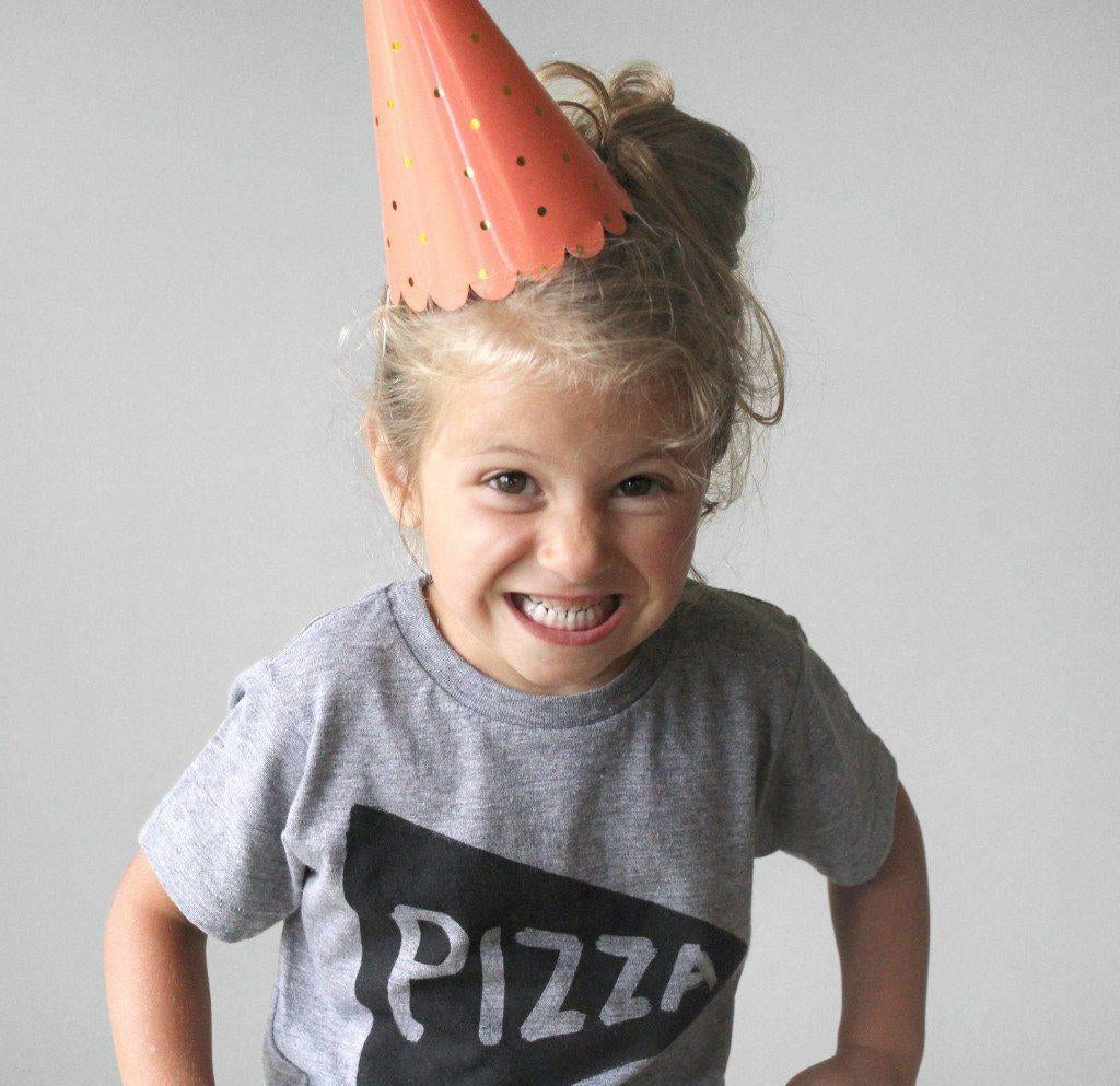 Funny Kids Pizza Graphic T Shirt