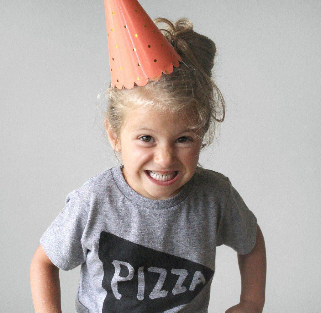 Funny Kids Pizza Graphic T Shirt