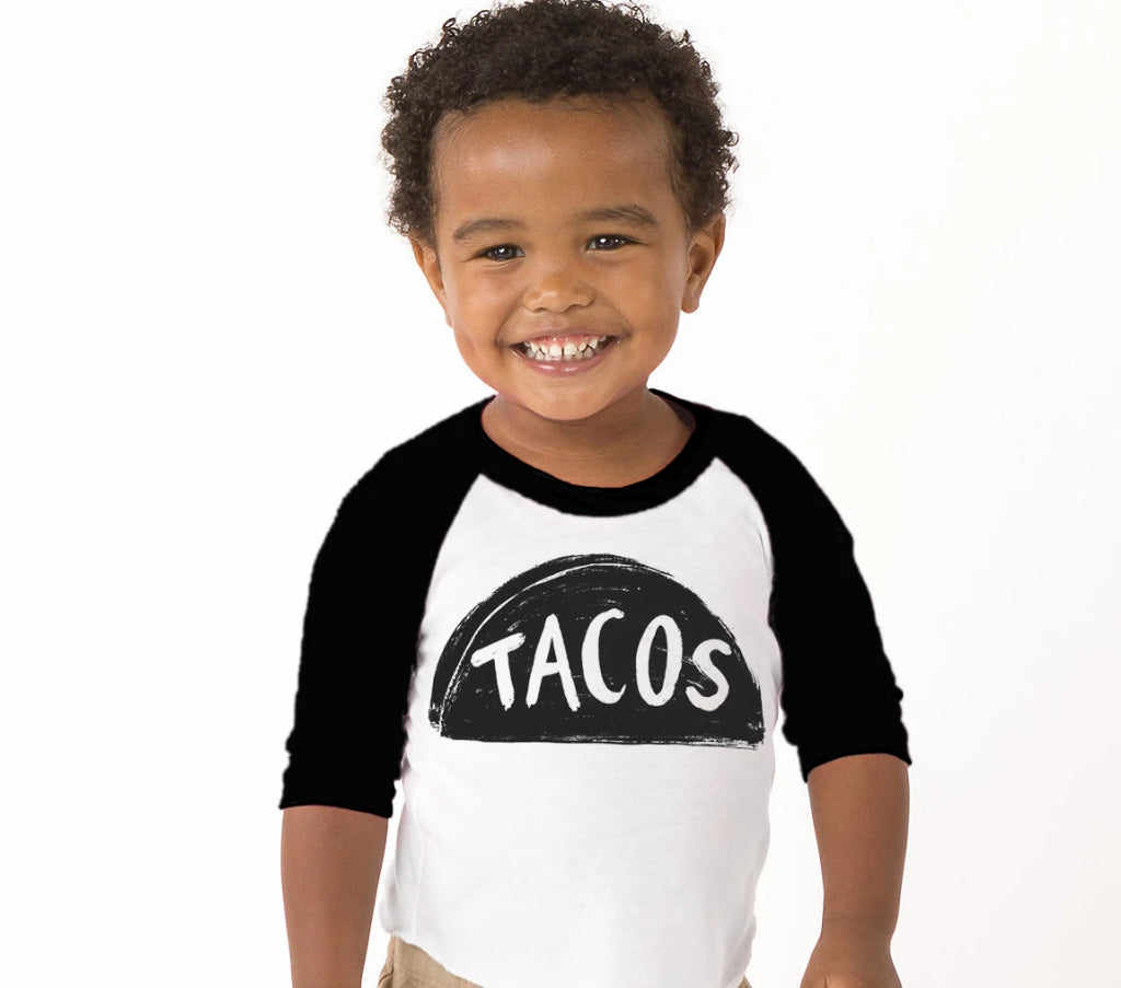Baby / Kids Raglan Taco Baseball Shirt by Xenotees