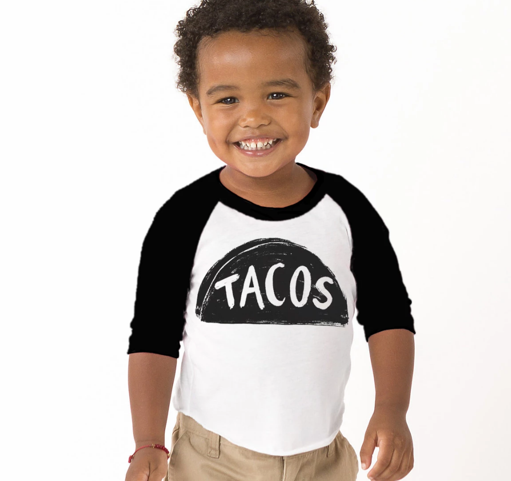 Baby / Kids Raglan Taco Baseball Shirt Kids Clothing Xenotees