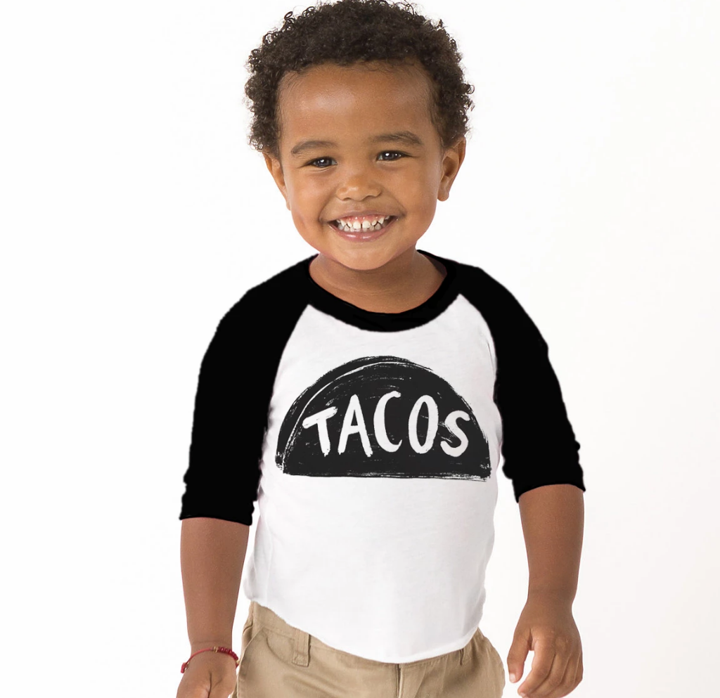 Baby / Kids Raglan Taco Baseball Shirt Kids Clothing Xenotees