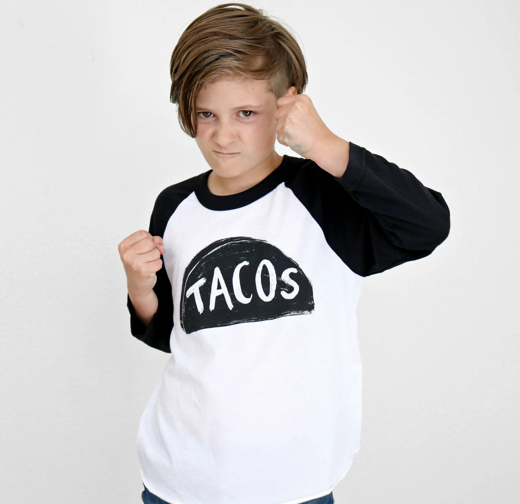 Baby / Kids Raglan Taco Baseball Shirt Kids Clothing Xenotees
