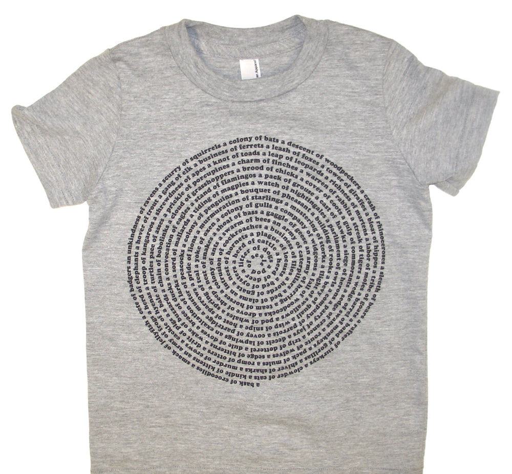 Kids Animal Collective Nouns T-Shirt for Montessori Child - Graphic Tee for 2-Year-Olds