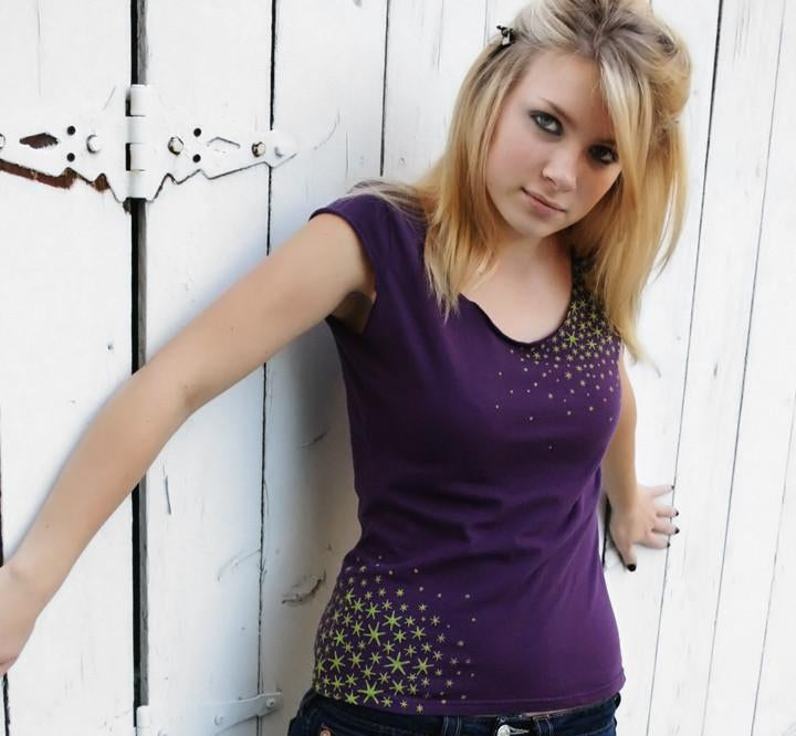 Star Moss Womens Sleeveless Shirt by Xenotees