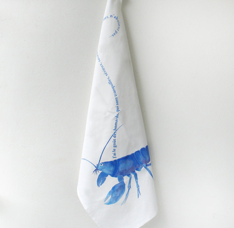 French Pet Lobster Print Kitchen Tea Towel Tea Towels Xenotees