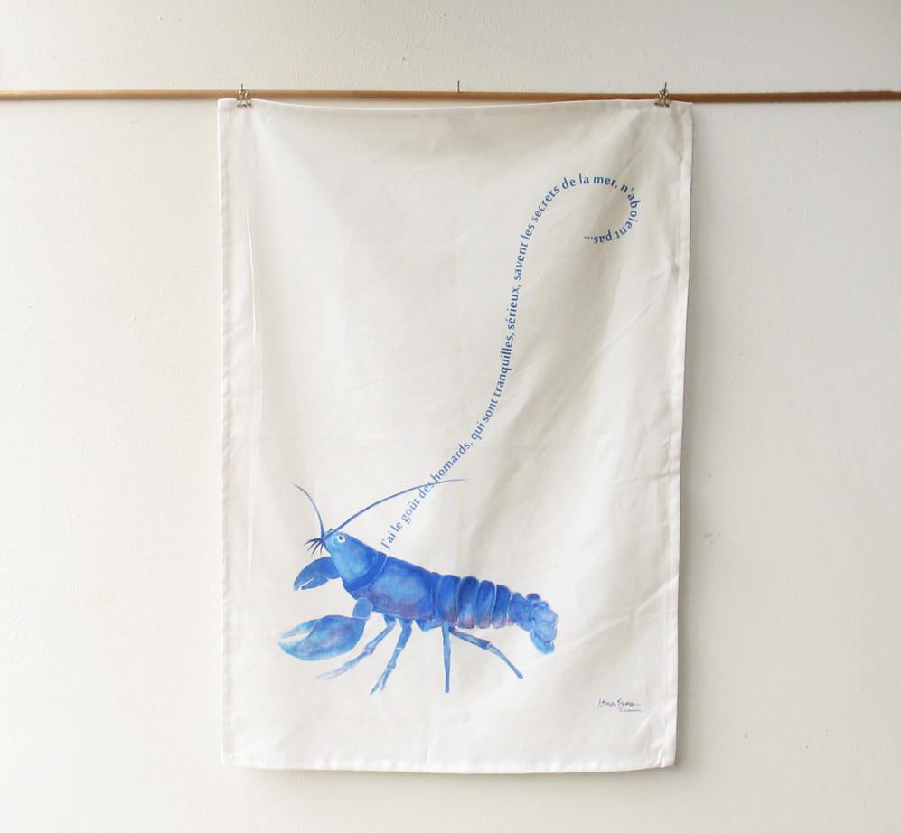 Lobster Print Kitchen Tea Towel by Xenotees