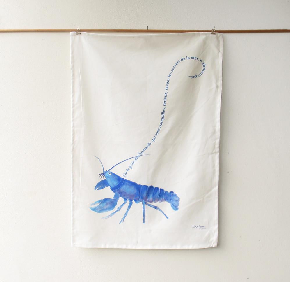 Lobster Print Kitchen Tea Towel by Xenotees