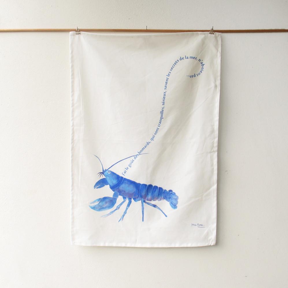 Lobster Print Kitchen Tea Towel by Xenotees