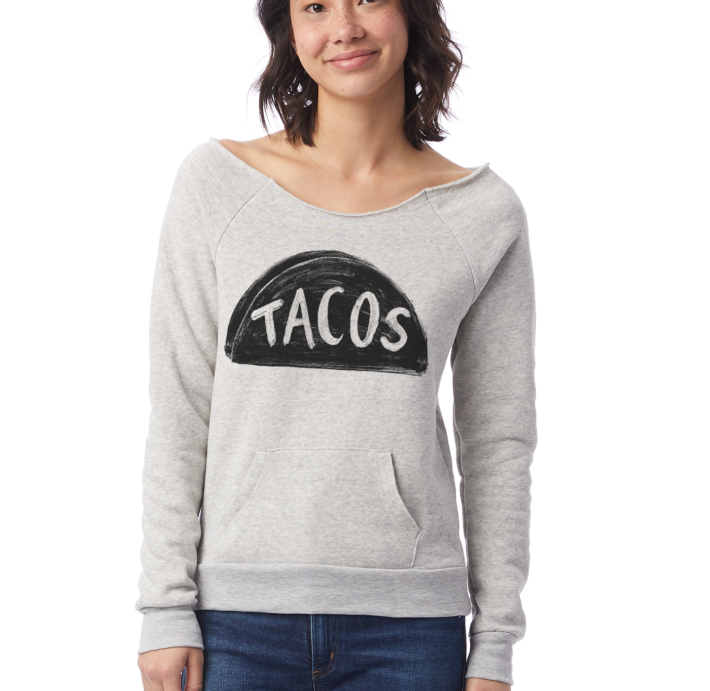 Women's Off-the Shoulder-Slouchy Taco Sweatshirt Sweatshirts Xenotees
