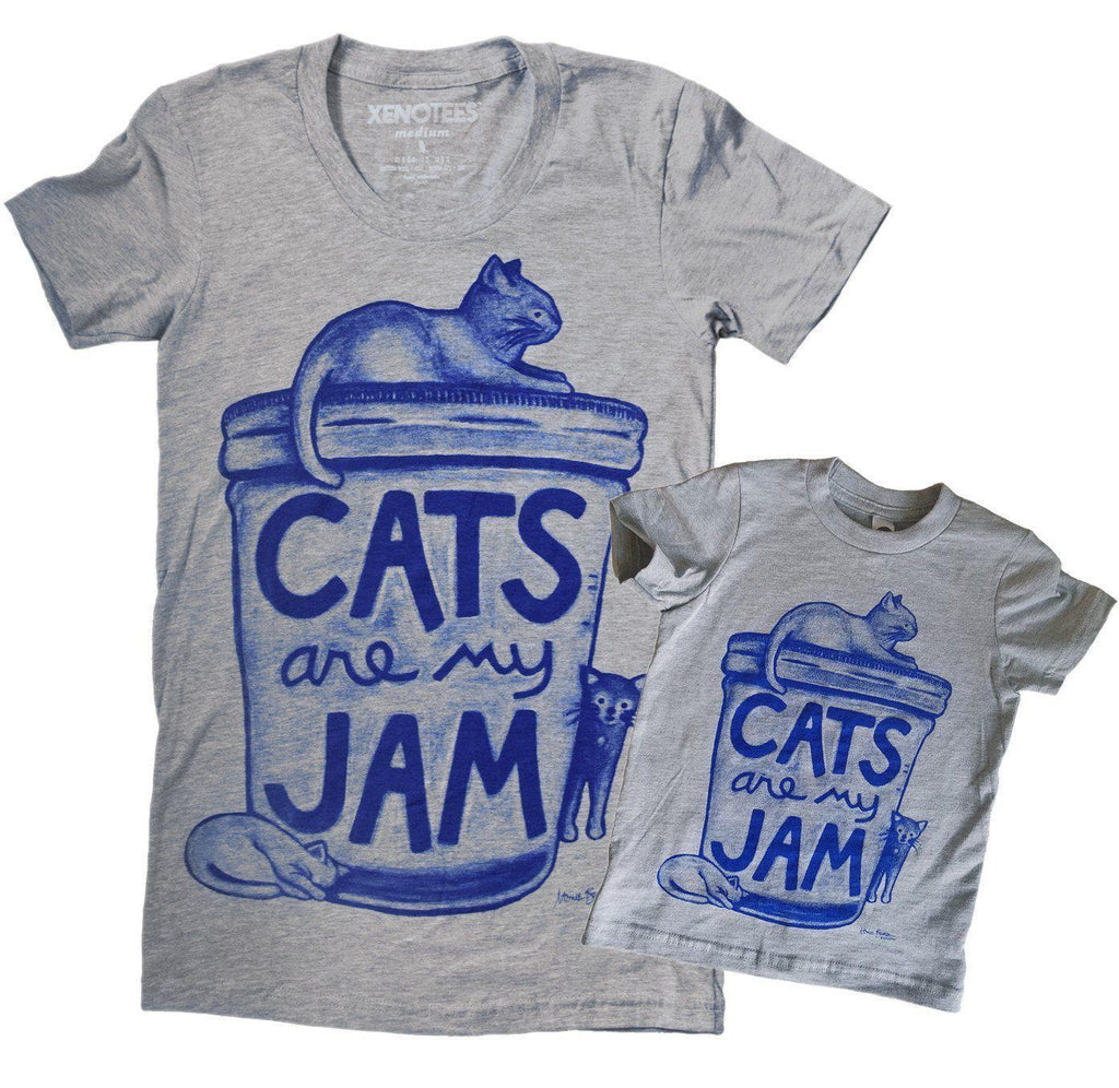 Mommy & Me Cat Shirt Set Womens Clothing Xenotees