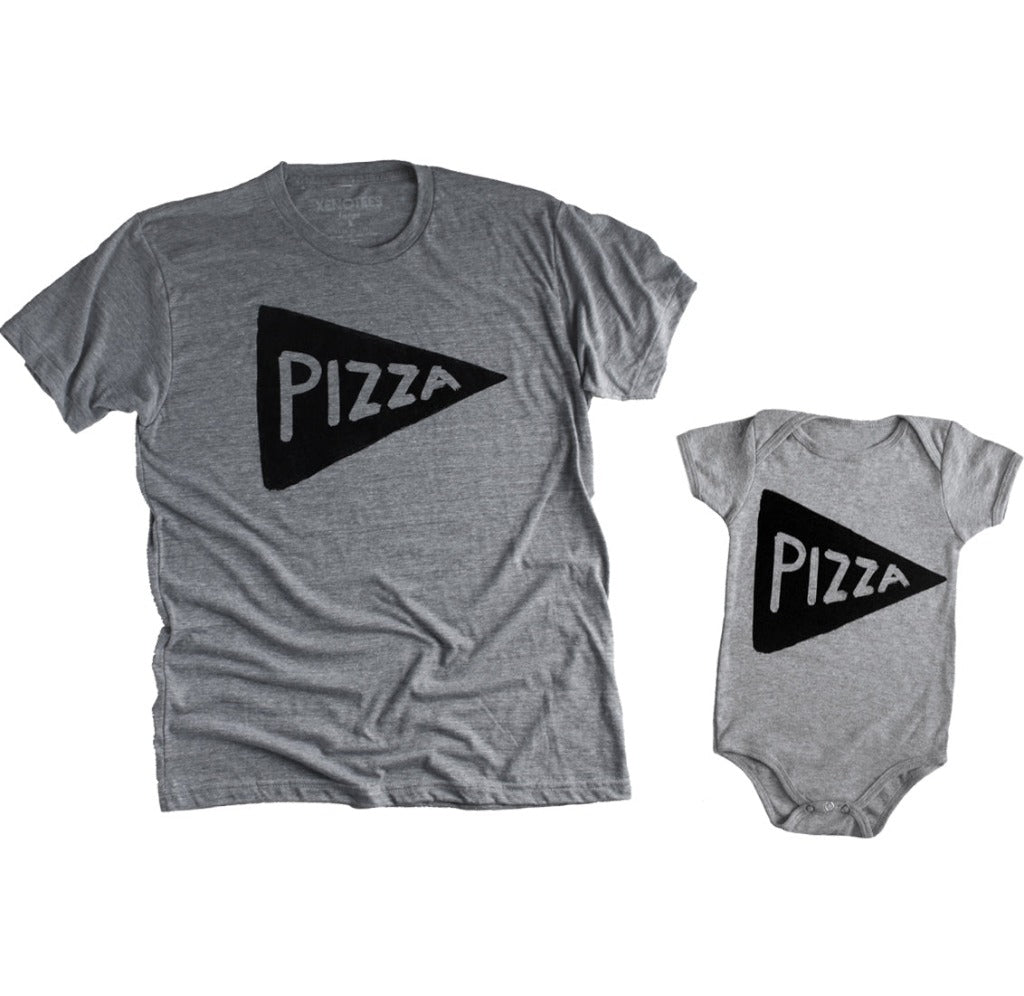 First Father's Day Dad Baby Matching Pizza Outfit