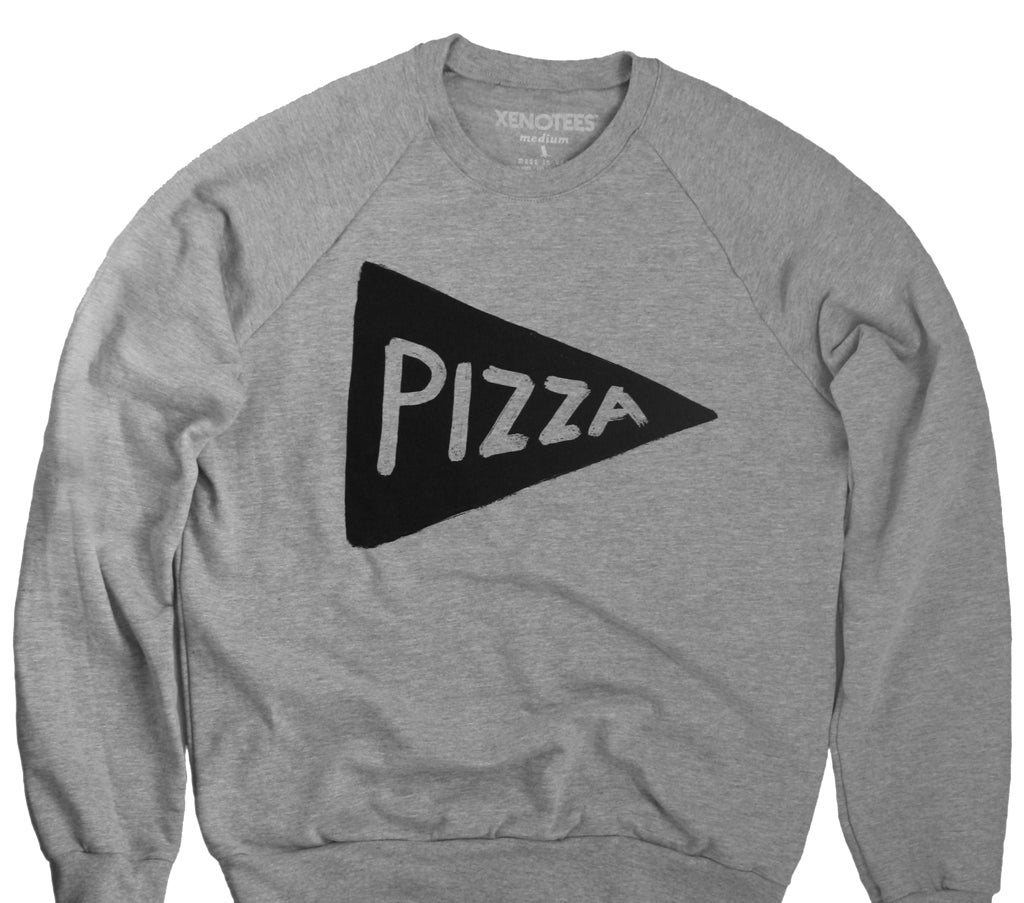 Unisex Pizza Crew Neck Sweatshirt by Xenotees